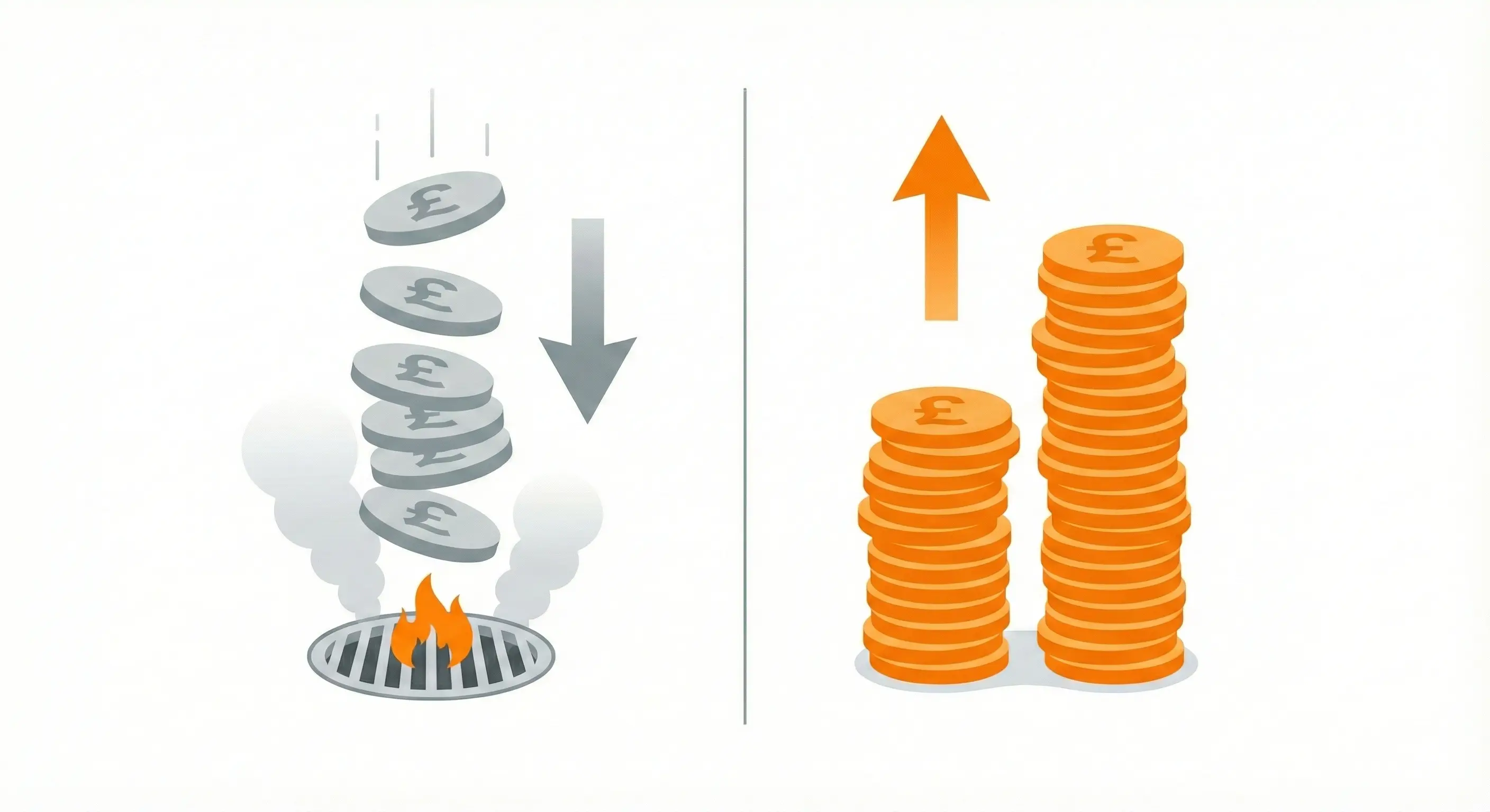 Comparison of money wasted on deemed rates versus savings from switching business energy suppliers